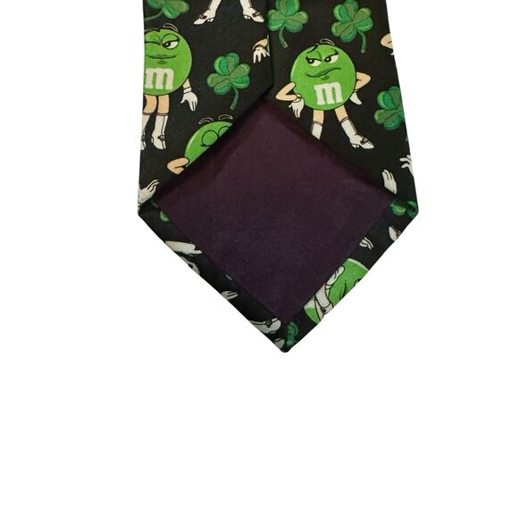 M&M Candy Brand St. Patrick's Day Lucky Men's Necktie Green Novelty - Picture 6 of 7